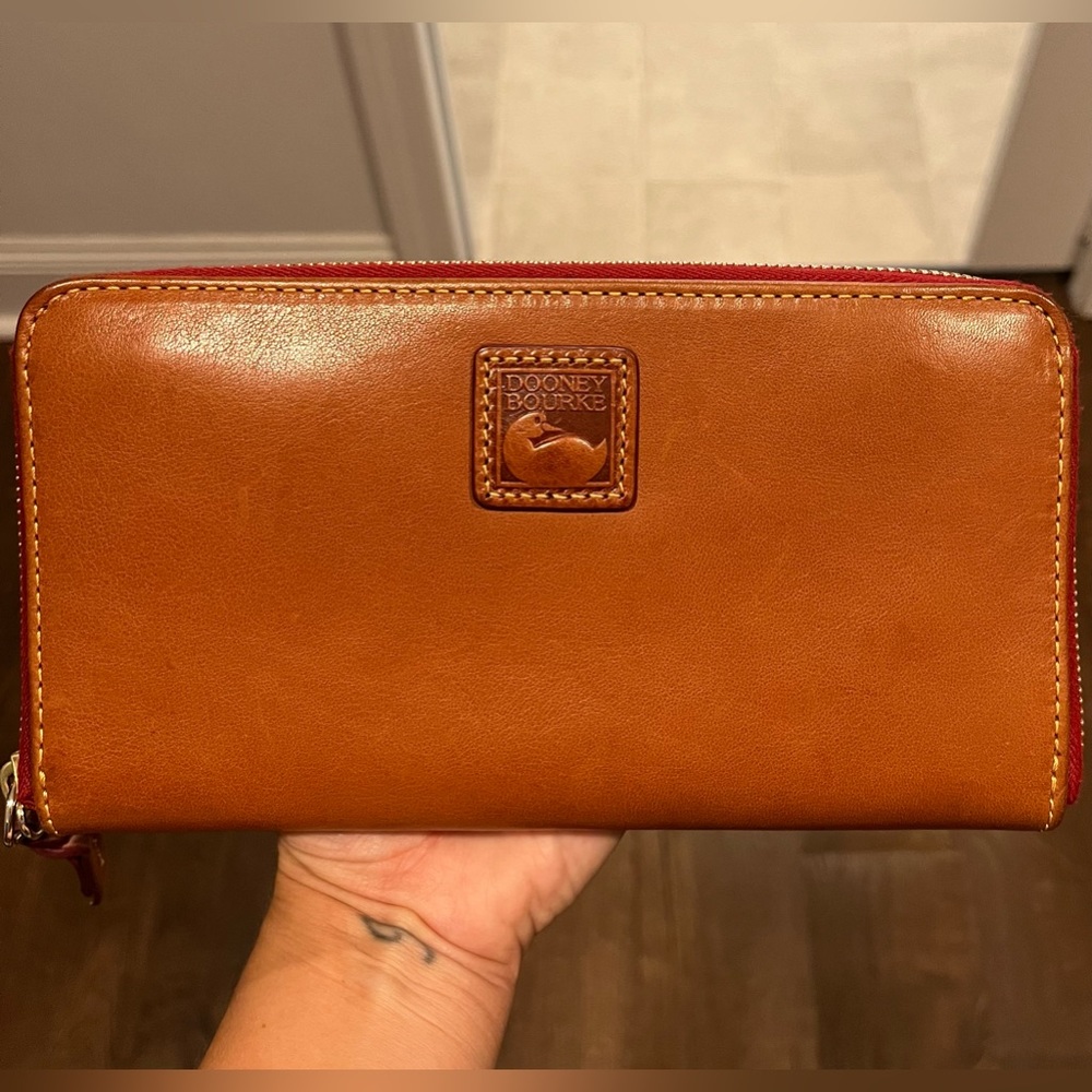 Dooney & Bourke Florentine Large Zip Around Wristlet Wallet - Natural